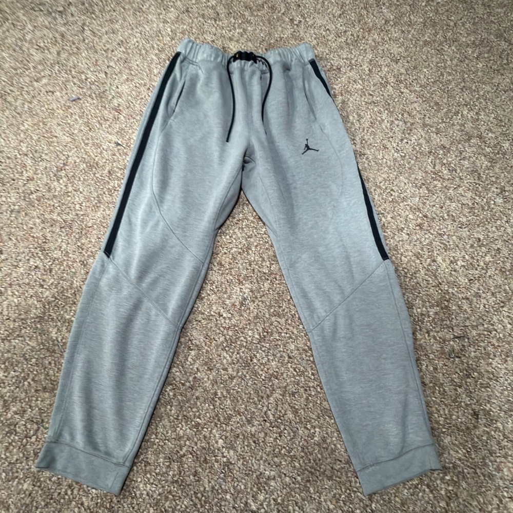 Jordan Light Gray Joggers with Black Drawstring